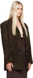 Magda Butrym Brown Paneled Leather Jacket