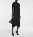 Balenciaga Logo jacquard silk midi dress
