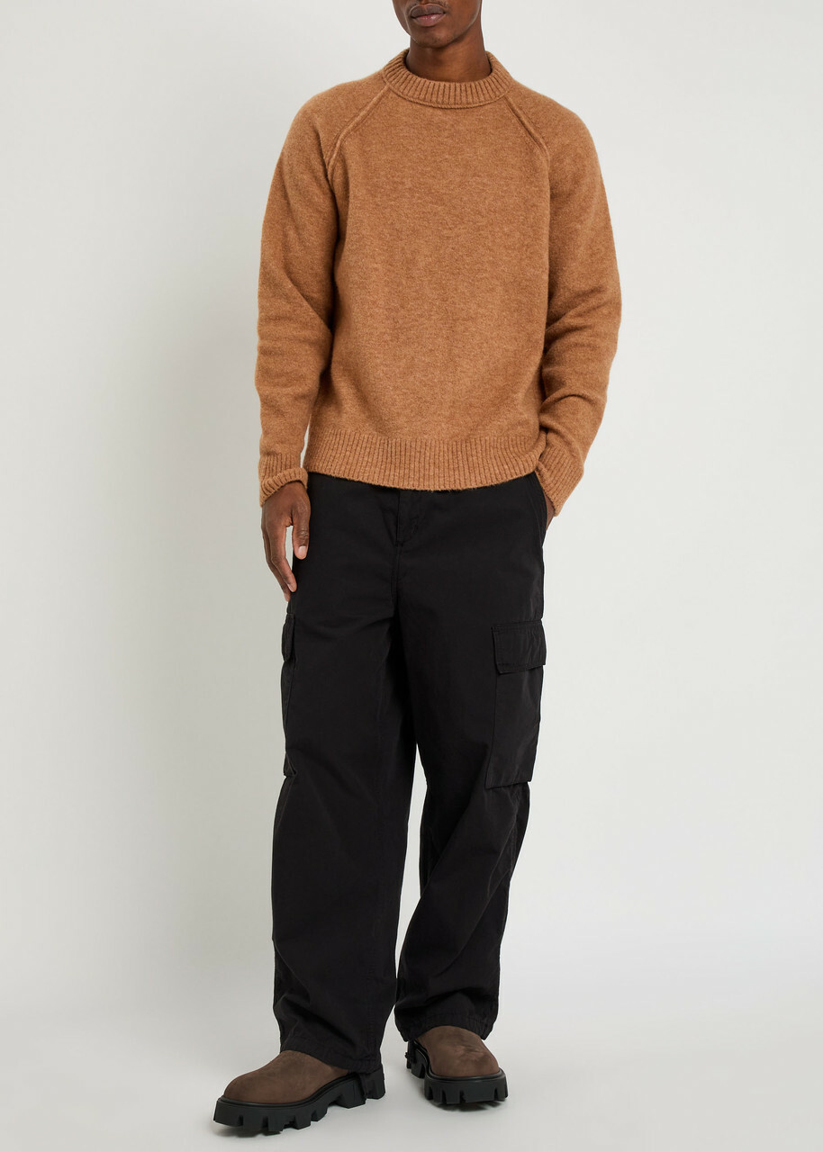 Ten C Maglieria Girocollo Brushed Wool-blend Jumper Brown