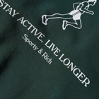 Sporty & Rich Men's Live Longer Crew Sweat in Forest Green/White