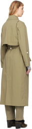 House of Dagmar Khaki Crinkled Trench Coat