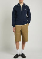 DRÔLE DE Monsieur Le Polo Drôle Logo-embroidered Cotton Polo Jumper Navy