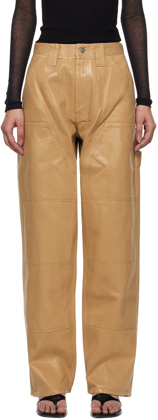 Photo: Dion Lee Beige Laminated Jeans