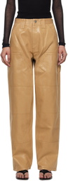 Dion Lee Beige Laminated Jeans