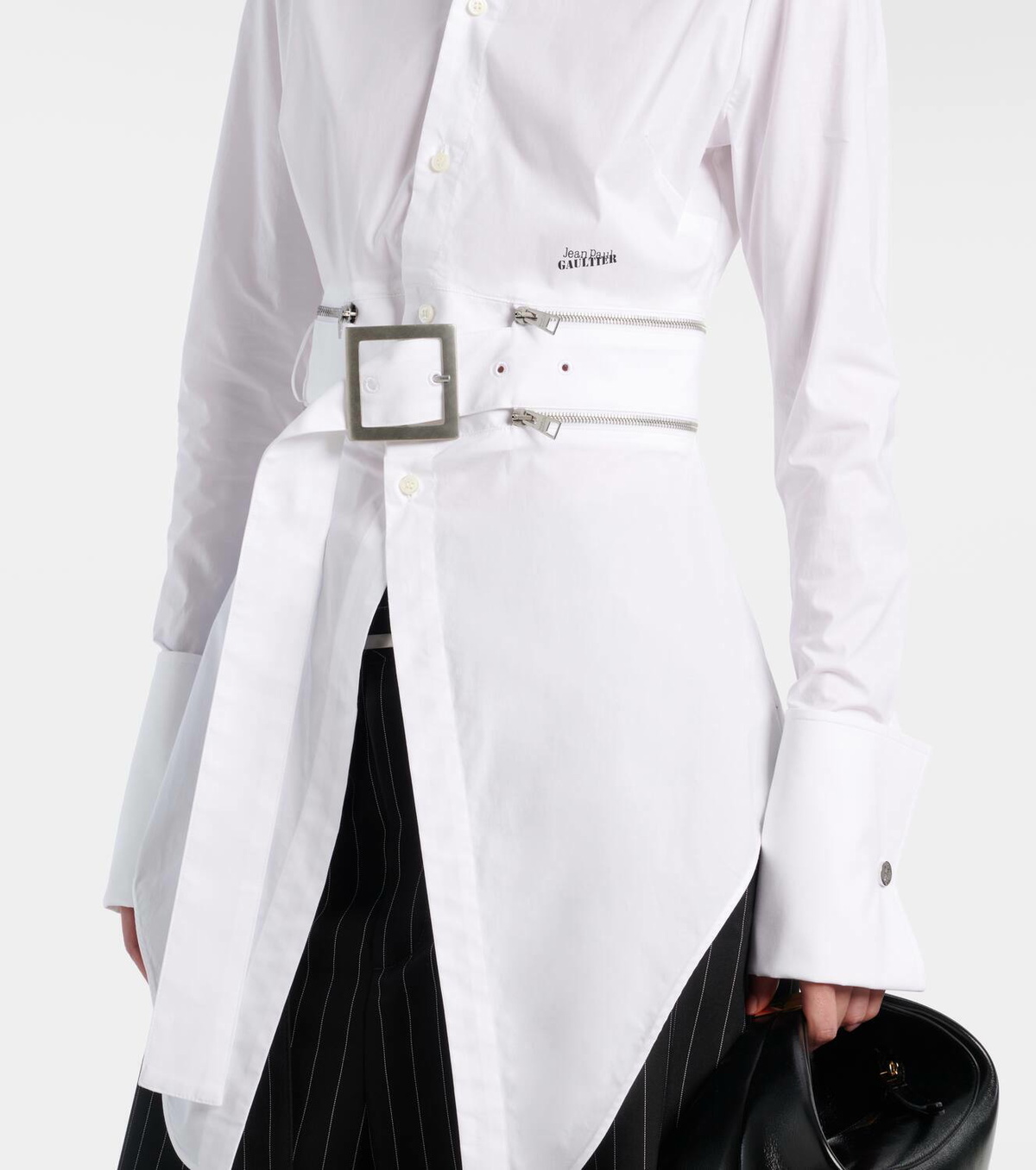 Jean Paul Gaultier Belted cotton-blend shirt dress