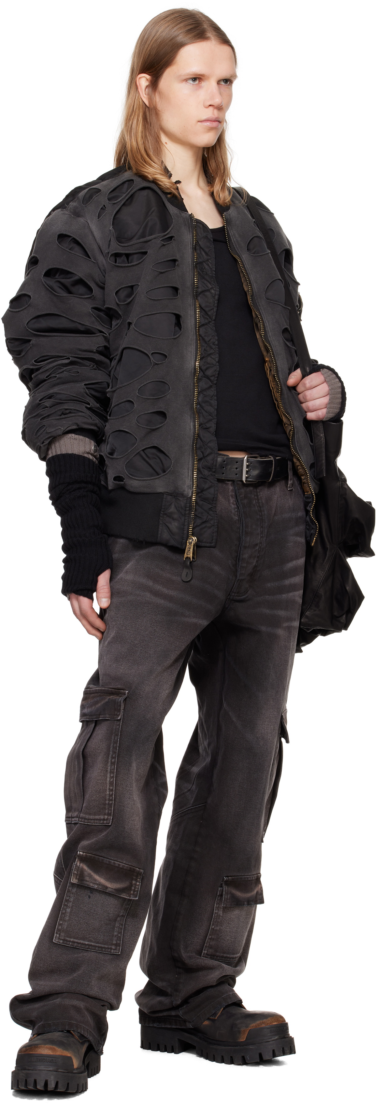 ALEXANDER DIGENOVA Black & Brown Double Layer Reversible Bomber