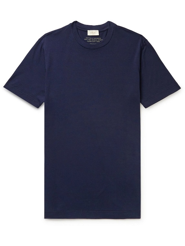 Photo: Altea - Cotton and Cashmere-Blend Jersey T-Shirt - Blue