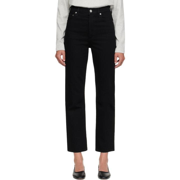 Photo: AGOLDE Black 90's Pinch Waist Crop Jeans