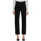 AGOLDE Black 90's Pinch Waist Crop Jeans