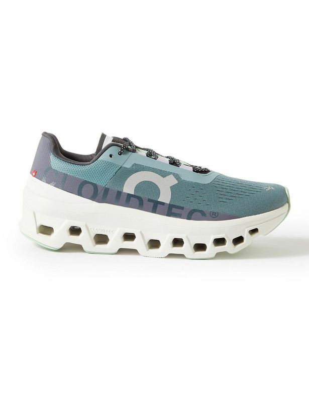 Photo: ON - Cloudmonster Rubber-Trimmed Mesh Running Sneakers - Blue