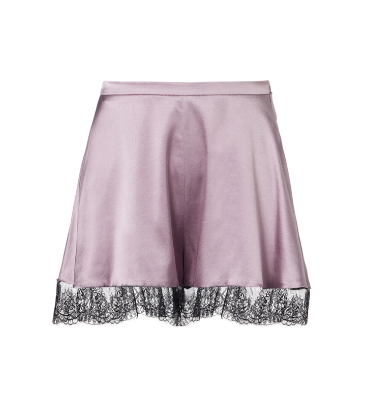 Photo: Nina Ricci Lace-trimmed silk-blend satin shorts
