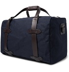 Filson - Leather-Trimmed Twill Duffle Bag - Midnight blue
