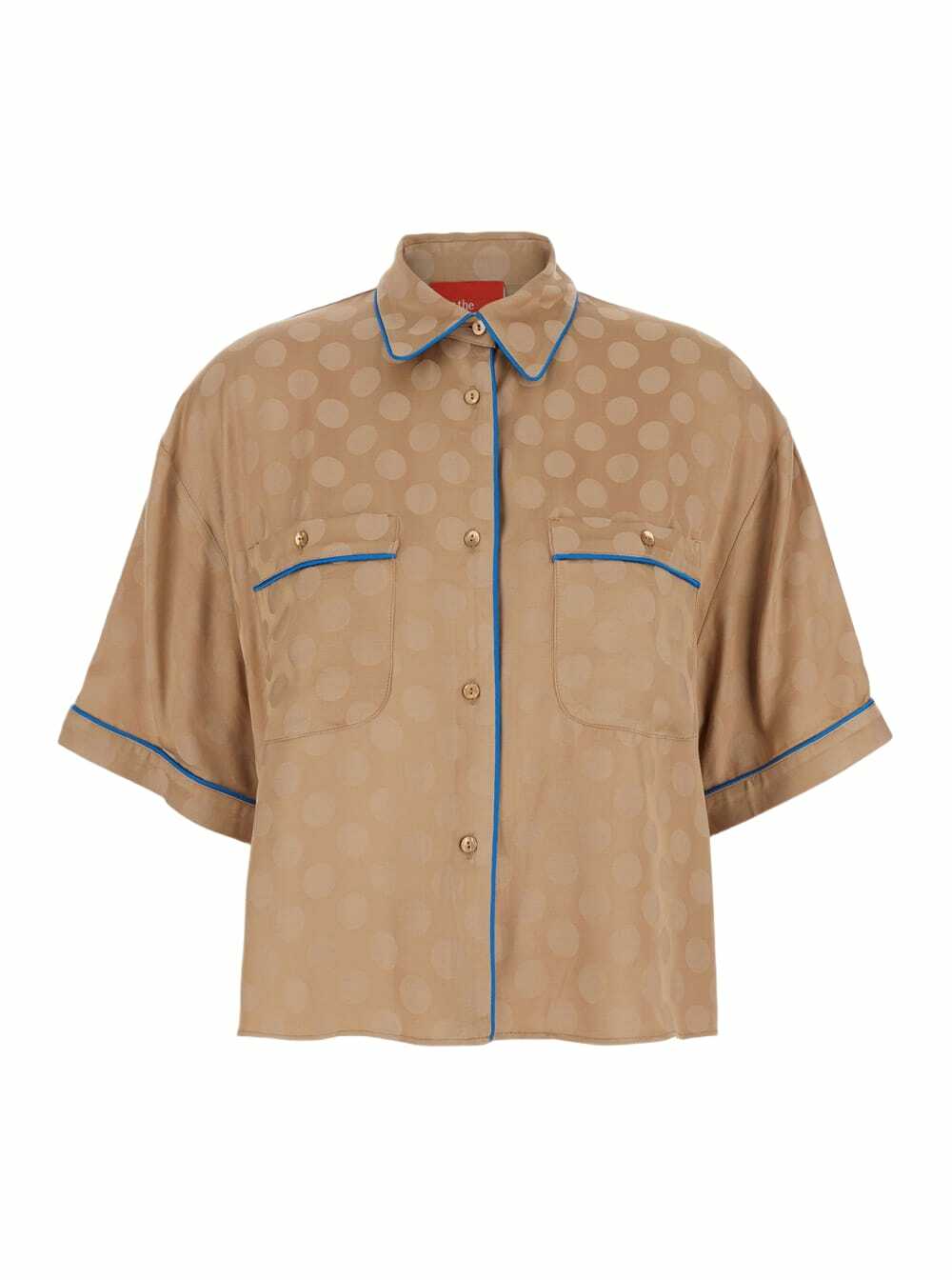 Merci Brown Jacket With Contrasting Trim And All-over Polka Dot Motif In Viscose Blend Woman