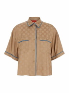 Merci Brown Jacket With Contrasting Trim And All-over Polka Dot Motif In Viscose Blend Woman
