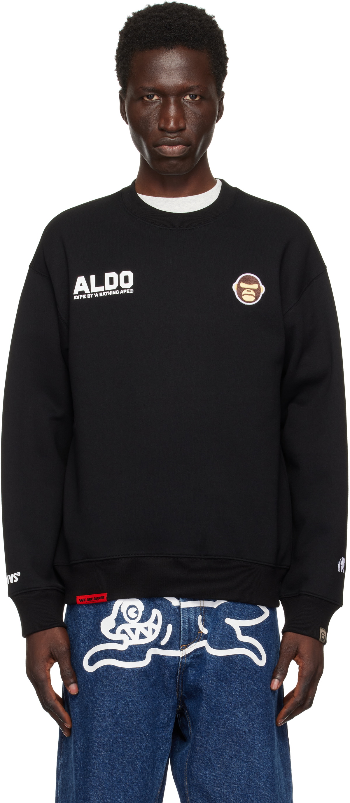 AAPE by A Bathing Ape Black 'AAPER Aldo' Sweatshirt AAPE by A