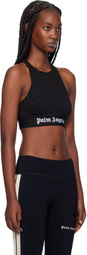 Palm Angels Black Logo Tape Tank Top