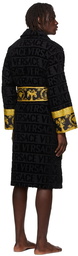 Versace Black I Heart Baroque Robe