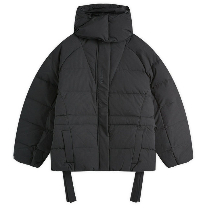 Photo: GANNI Women's Tech Seersucker Oversized Puffer Jacket in Black