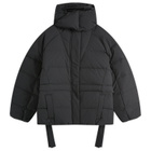 GANNI Women's Tech Seersucker Oversized Puffer Jacket in Black
