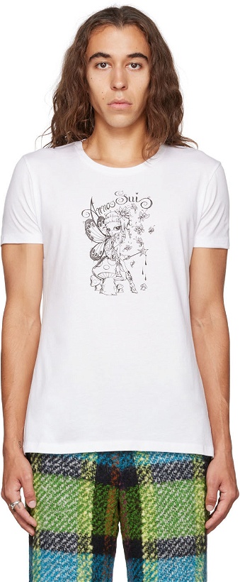 Photo: Anna Sui SSENSE Exclusive White Printed T-Shirt