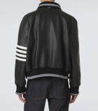Thom Browne 4-Bar leather bomber jacket