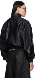 LU'U DAN Black Blouson Leather Jacket