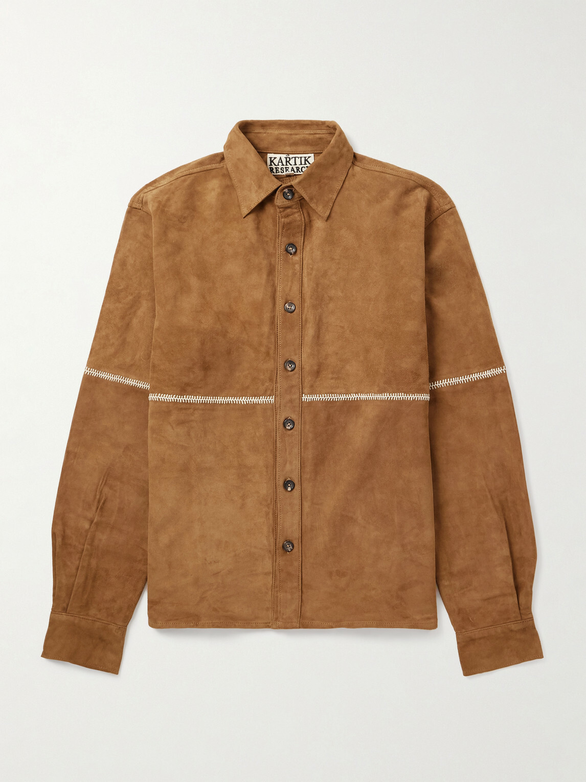 Kartik Research - Rabari Embroidered Suede Jacket - Brown