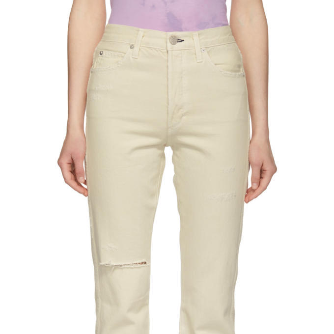 Amo White Loverboy High-Rise Straight Jeans