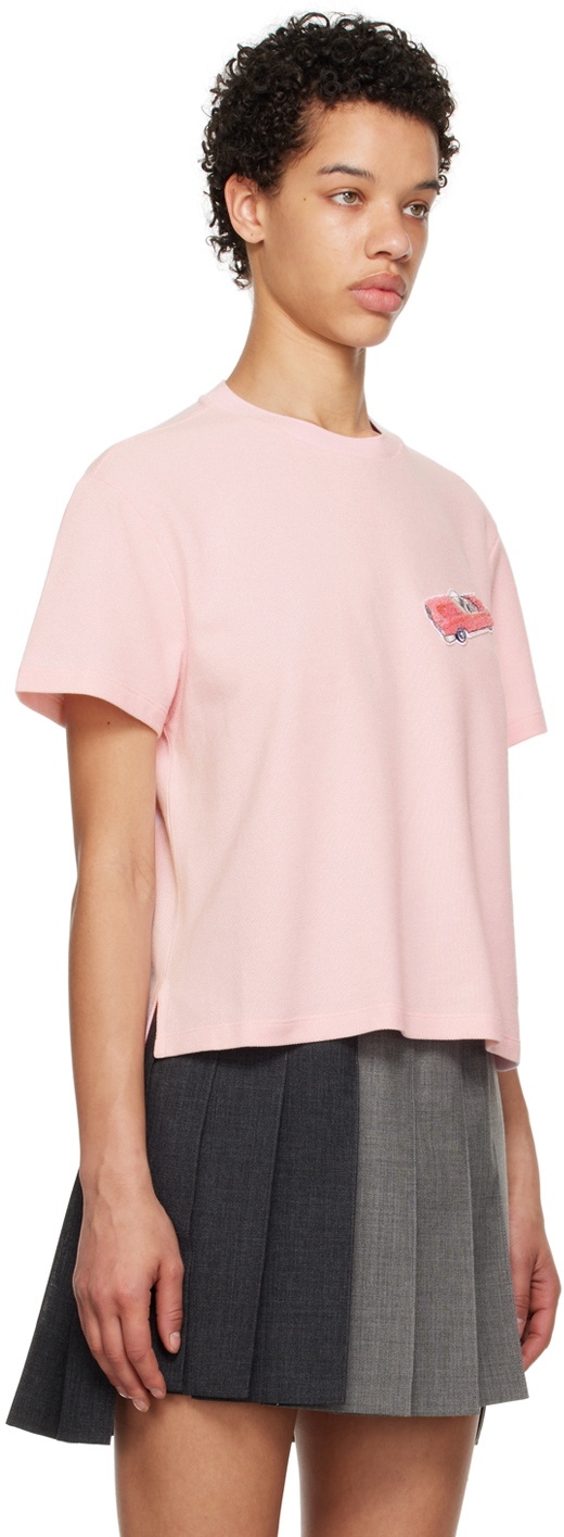 Thom Browne Pink Car Patch T-Shirt Thom Browne