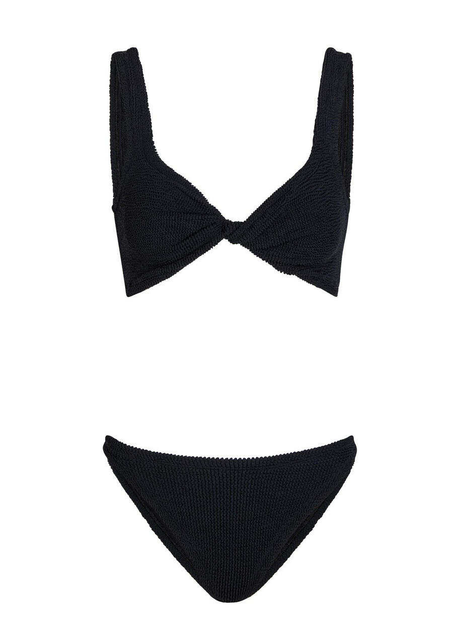 Hunza G Juno Seersucker Bikini - Black - One Size