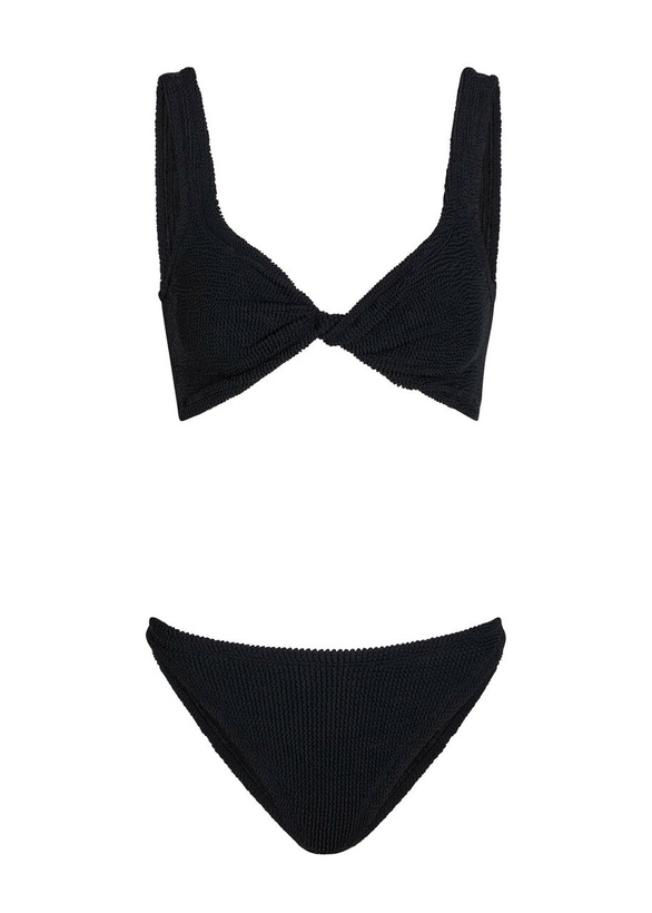Photo: Hunza G Juno Seersucker Bikini - Black - One Size