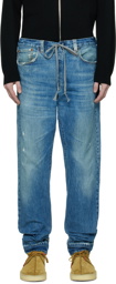 Greg Lauren Blue Distressed Jeans