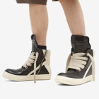 Rick Owens Men's Wide Lace Geobasket Sneakers in Black