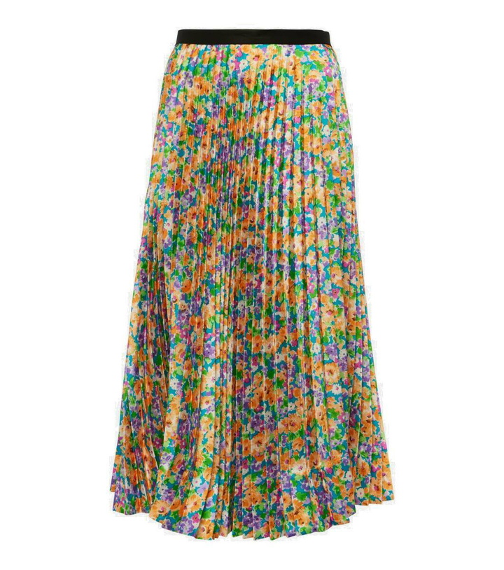 Photo: Plan C Floral pleated midi skirt