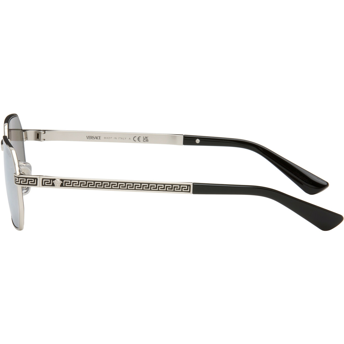 Versace Silver Greca Flow Sunglasses
