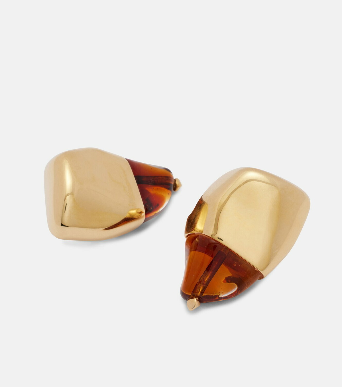 Bottega Veneta Prisma Small 18kt gold-plated earrings