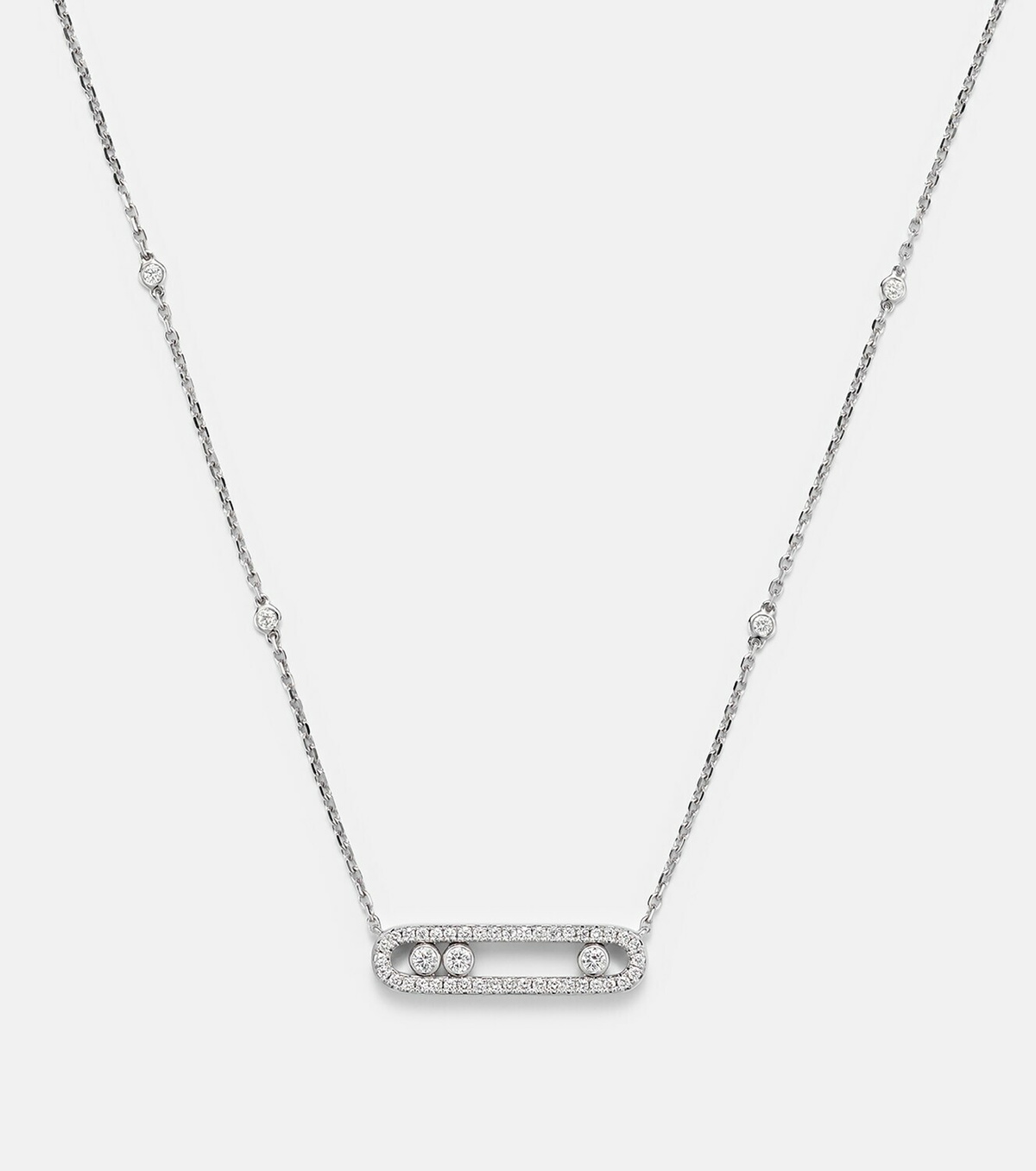 Messika Baby Move 18kt white gold necklace with diamonds