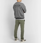 Fear of God - Oversized Logo-Print Mélange Loopback Cotton-Blend Jersey Sweatshirt - Gray