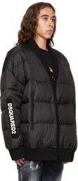 Dsquared2 Black Quilted Down Cardigan