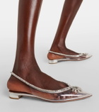Aquazzura Seduction crystal-embellished PVC slingback flats