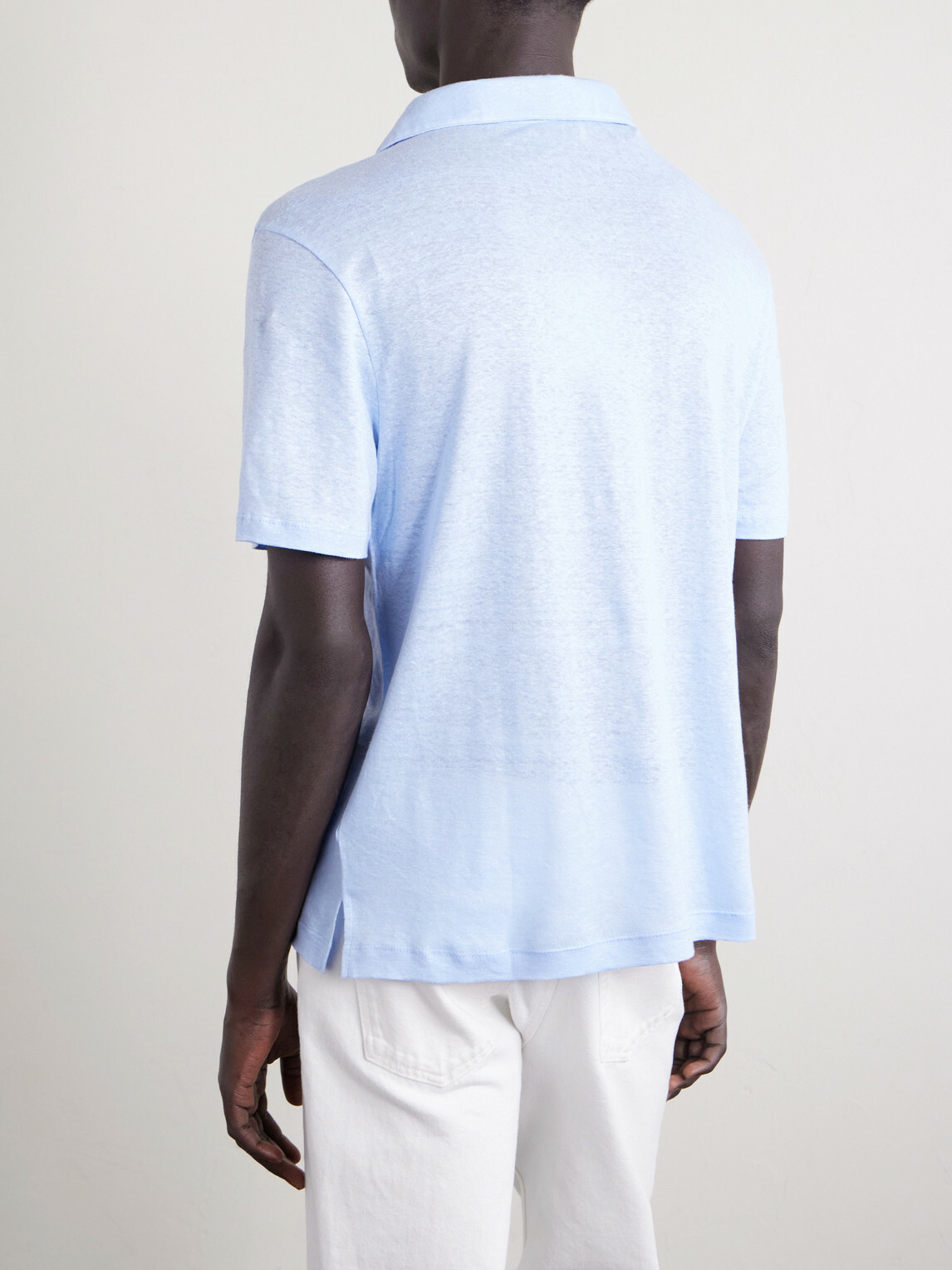 Officine Générale - Simon Linen Polo Shirt - Blue