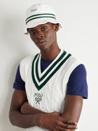 Polo Ralph Lauren - Wimbledon Webbing-Trimmed Logo-Appliquéd Cotton-Blend Terry Bucket Hat - White