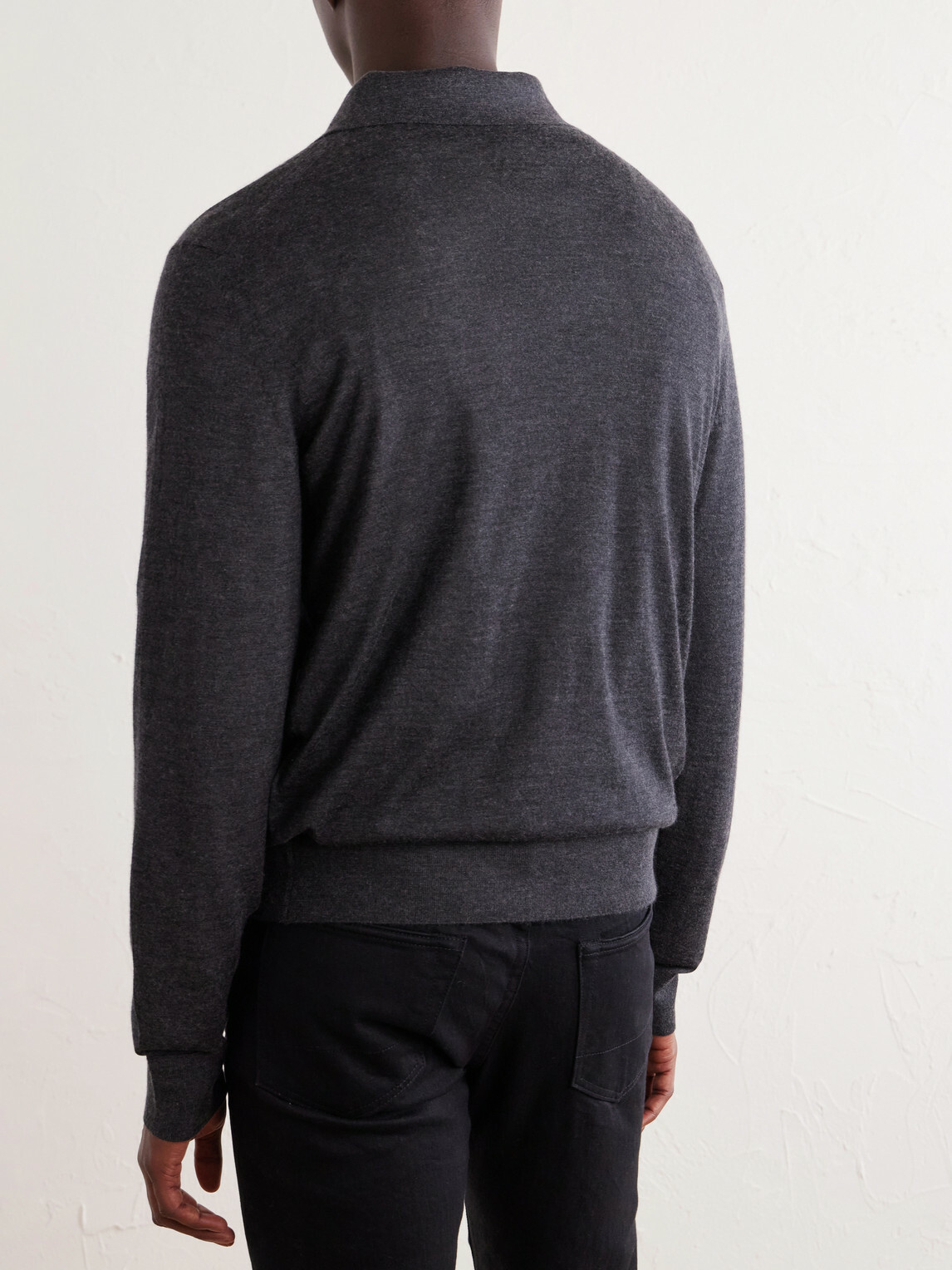 TOM FORD - Cashmere and Silk-Polo Shirt - Gray