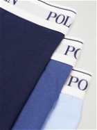 Polo Ralph Lauren - Three-Pack Stretch-Cotton Boxer Briefs - Blue