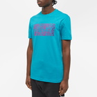 Versace Men's Baroque Box Logo T-Shirt in Blue/Purple