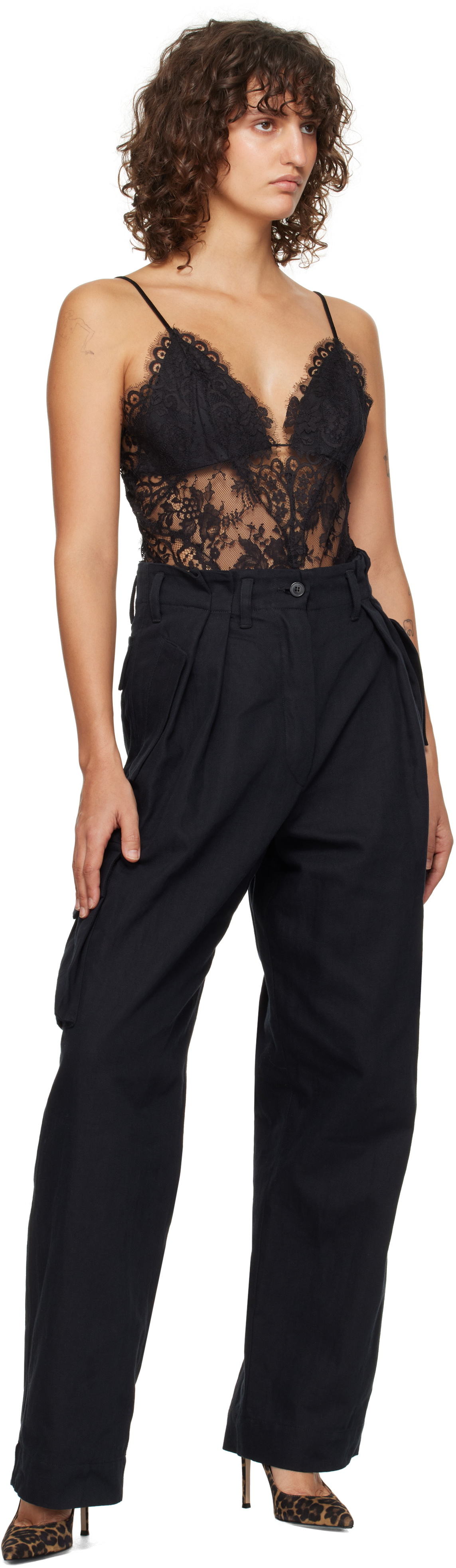 ZIMMERMANN Black Illustration Lace Teddy Bodysuit