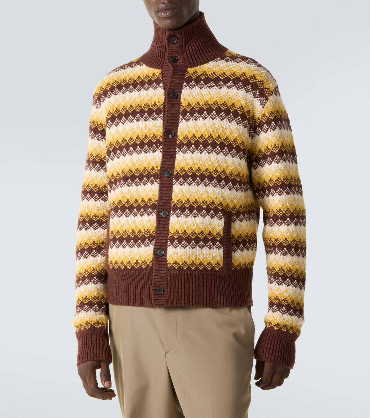 Auralee Jacquard cashmere and wool cardigan Auralee