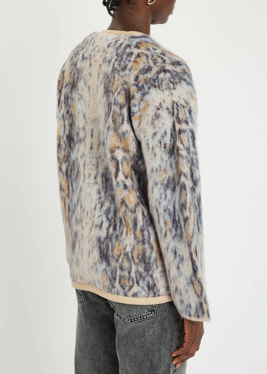 Forte_forte Plumes De Python Jacquard Brushed-knit Jacket Multicoloured 1