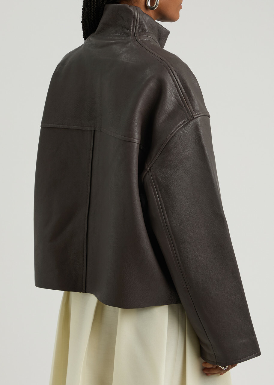 Remain BY Birger Christensen Leather Jacket Brown