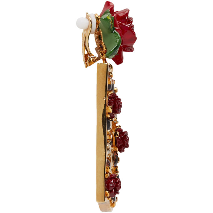 Dolce and Gabbana Gold DG Rose Earrings